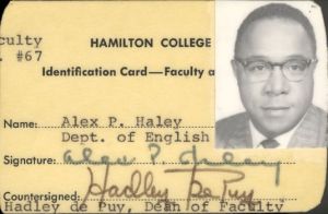 Haley was Writer-in-Residence at Hamilton College around 1968. Courtesy of Studio 360 and Bill Haley. Click the image for a great radio story on Haley, Malcolm and the Autobiography.