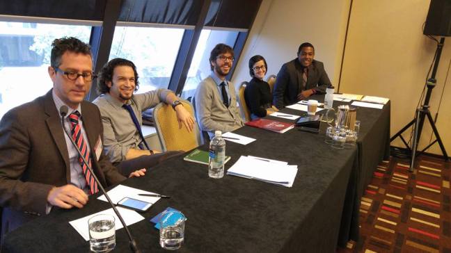 Picture of scholars Aaron Hughes, Jason Blum, Mike Altman, Tara Baldrick-Morrone, and Richard Newton