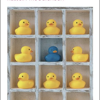 The cover of Fabricating Identities, edited by Russell T. McCutcheon. It shows a shelf with 11 yellow rubber ducks and one blue rubber duck.