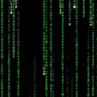 Green computer code descending down a screen. Image is taken from the film, The Matrix.