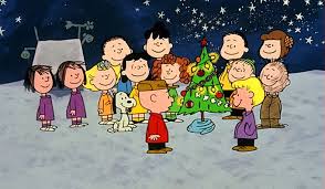 The Peanuts Gang (From the Charles Schulz Cartoon) Surrounding a Christmas Tree. A clip from Merry Christmas, Charlie Brown.