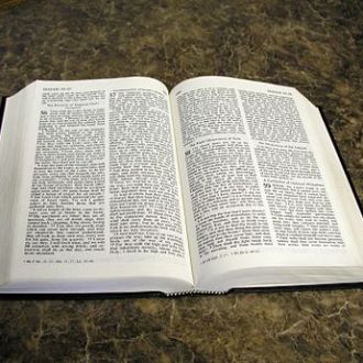 Bible turned open to Isaiah