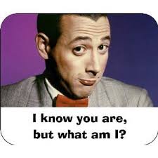 Pee-Wee Herman with the caption, "I know you are, but what am I?"