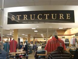 A picture of the defunct men's clothing store, Structure