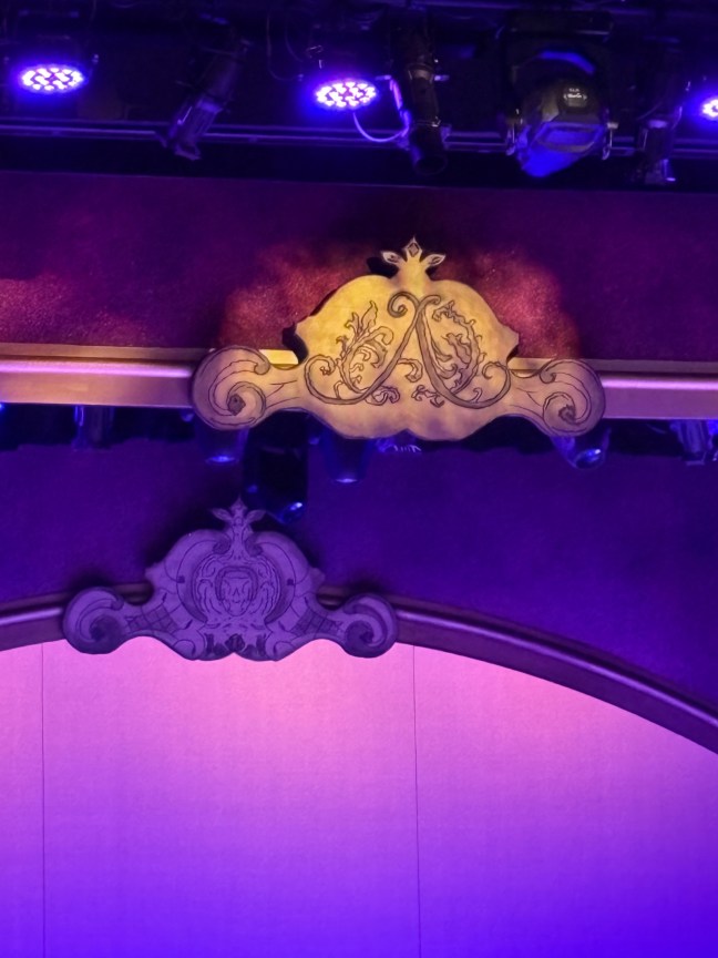 The Letter "A" for Anastasia atop the stage for a musical.