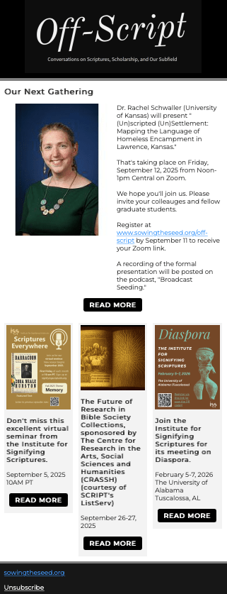 Off-Script HTML Newsletter