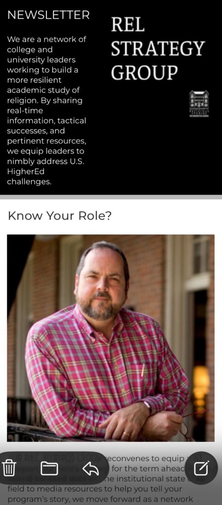 REL Strategy Group Newsletter. There’s a picture of Russell McCutcheon.